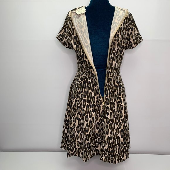 Kate Spade Size 10 Leopard Skater Dress Pockets - Picture 8 of 9